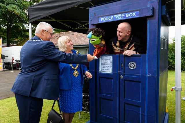 The Mayor of Wigan Marie Morgan checks out the entertainment at the Mayor's Jubilee Gala in Pennington Hall Park, Leigh. Photo: Kelvin Stuttard