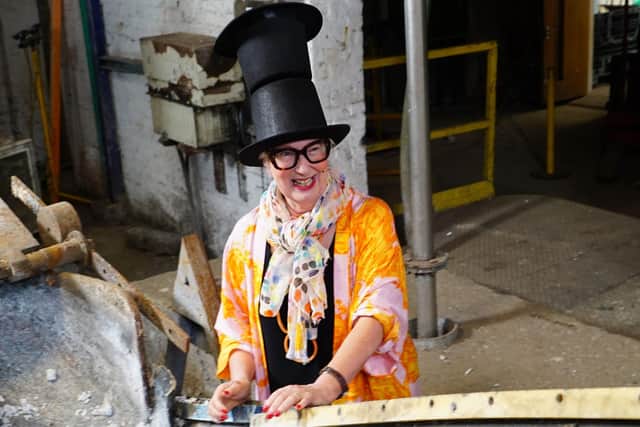 The joyful Jenny Eclair in her potato hat on this week's Taskmaster