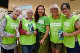 A variety of groups giving information and advice, as well as workshops, speakers and activities, part of the Joining the Dots - Northern Tour - mental health and suicide prevention, held at Rebuild with Hope, Grand Arcade, Wigan.