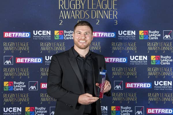 Outstanding Contribution of over 200 Super League appearances awarded to Scott Taylor at the Rugby League Awards Dinner 2023