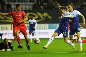 Nathan Broadhead scores the winning goal against Blackburn last month