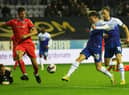 Nathan Broadhead scores the winning goal against Blackburn last month