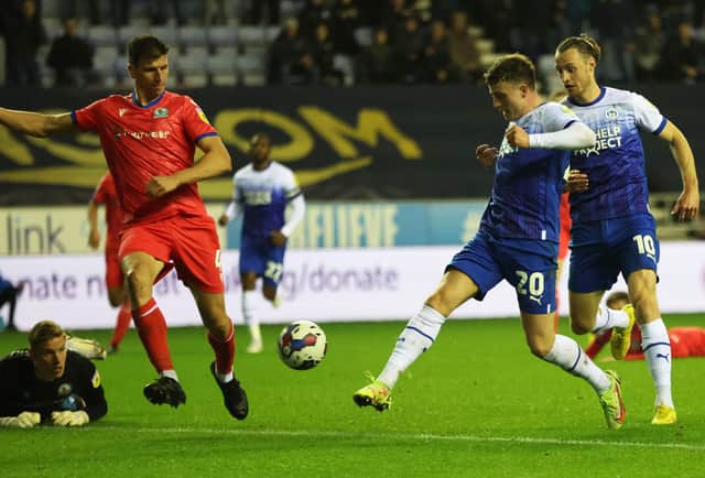 Nathan Broadhead scores the winning goal against Blackburn last month