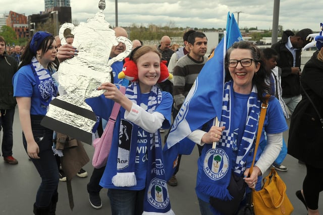 FA Cup Final, Manchester City v Wigan Athletic:  Latics fans on Wembley way before the game