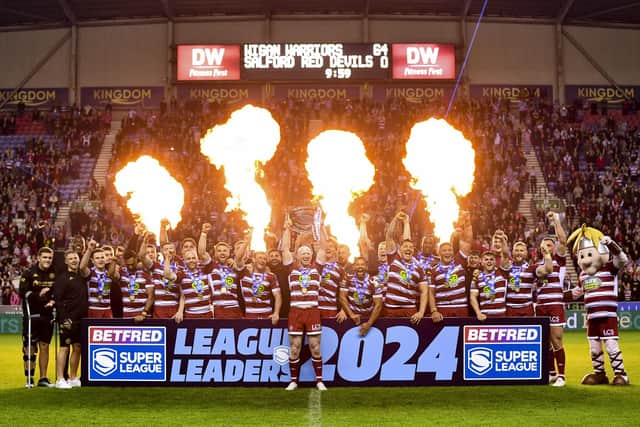 Wigan Warriors claimed back-to-back League Leaders’ Shields for the first time in their Super League history