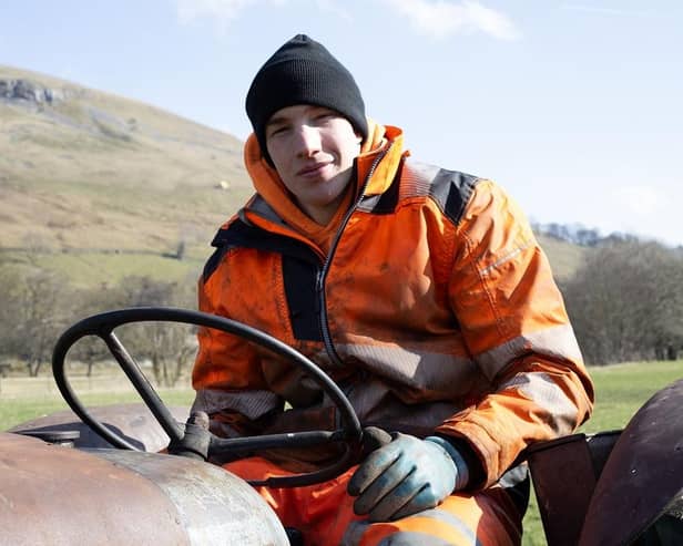 Reuben Owen sits on his vintage tractor. (Pic credit: Channel 5)