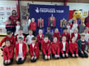 The trophies at Millbrook Primary School in Shevington