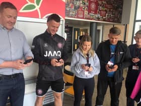 Wigan Warriors - Kris Radlinski and Cade Cust and Kerri Pegg, Kevin Barr and Dianne Worsley from The Brick