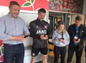 Wigan Warriors - Kris Radlinski and Cade Cust and Kerri Pegg, Kevin Barr and Dianne Worsley from The Brick