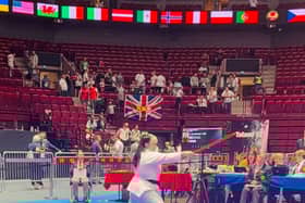 Sensei Amy Kershaw performing in Inclusive Weapons kata.