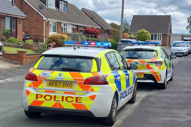 The police scene in Fern Close, Shevington