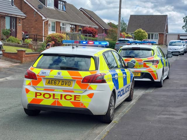 The police scene in Fern Close, Shevington
