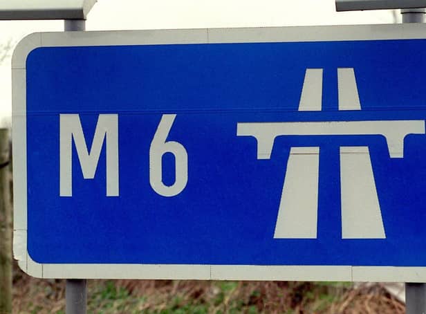 Lanes of the M6 were closed for a period while the scene was cleared