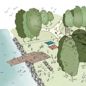 Drawings of what the proposed new visitors centre could look like at Pennington Flash in Leigh