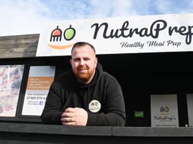 Ashley Wall, owner of Nutrapreps in his new premises on Clayton Street, Wigan. The business prepares fresh, healthy meals to sports clubs including Leigh Leopards.
