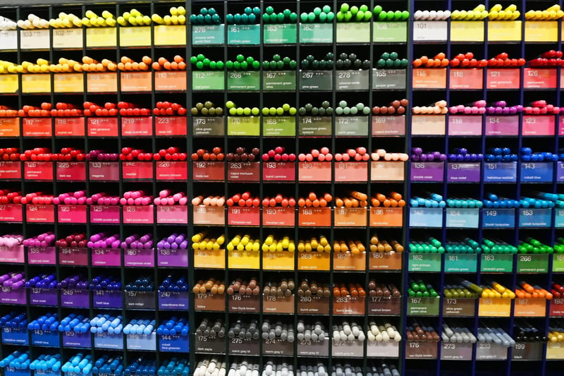 Art supplies in every colour.