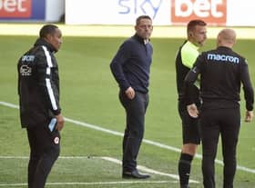 Leam Richardson shows his displeasure during Saturday's game