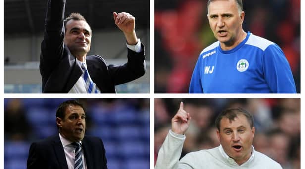 Clockwise from top left Roberto Martinez, Warren Joyce, Paul Jewell and Malky Mackay experienced varying degrees of transfer window success at Latics