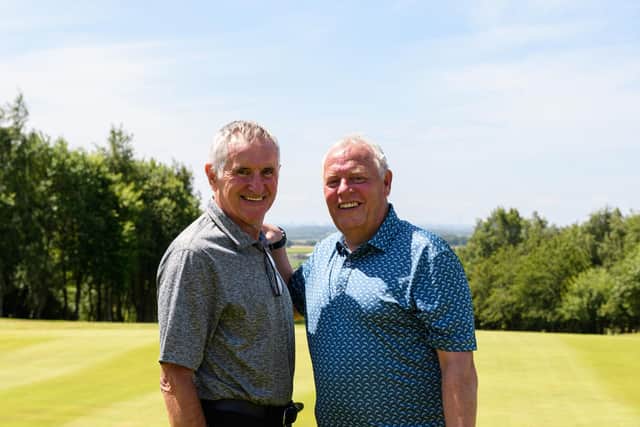 Steve Tickle and Spencer Anglesea who is the club captain for this year. He has chosen Cancer Reserach to donate any proceeds raised to as his father passed away in September 2021 of brain cancer and his friend, Steve Tickle, has had treatment for throat cancer. Photo: Kelvin Stuttard
