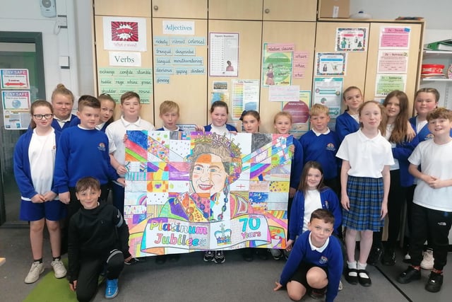 Take a look at Year 5 Britannia Bridge Primary School, in Lower Ince, collaborative art work to celebrate the Platinum Jubilee.