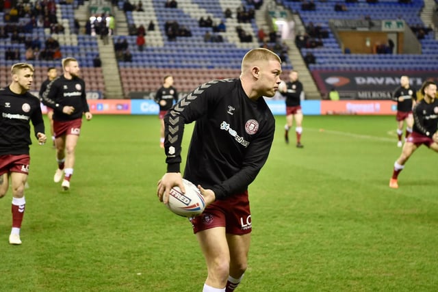 Morgan Smithies in the warm-up for Wigan.