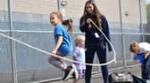 Leah Darbyshire delivering a school sports session