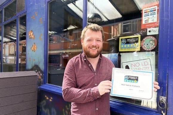 Michael Pagett, owner of Reef Bar, which has been awarded a Licensing SAVI star-rating to show the efforts taken to improve safety and security
