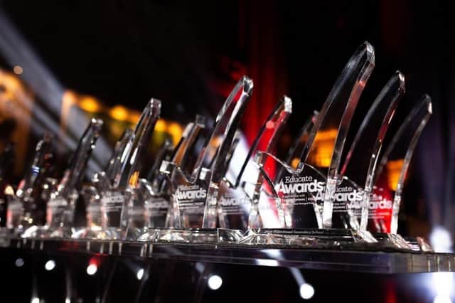 The Educate Awards trophies
