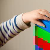 Child playing with blocks