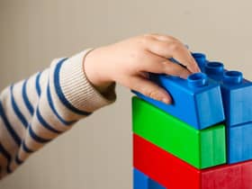 Child playing with blocks