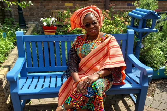 Bossi's traditional Nigerian performance stole the shw at Norley Hall Care Home.