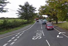 Slag Lane near its junction with Byrom Lane at Lowton was sealed off to traffic for three hours after the road smash