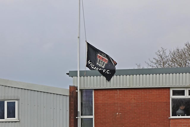 The flags were at half-mast to honour Wigan club legend David Porter, who died recently