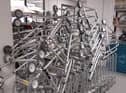 Hundreds of walking aids were handed in during the trial