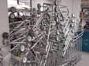 Hundreds of walking aids were handed in during the trial