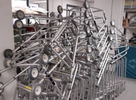Hundreds of walking aids were handed in during the trial