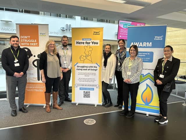 Wigan Council representatives host an event for residents as part of the authority's cost of living campaign