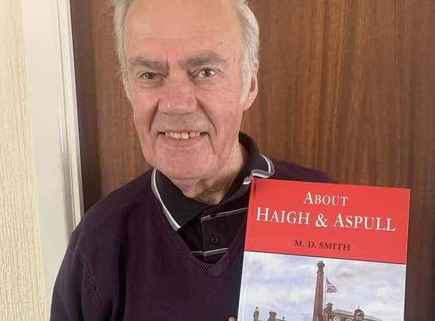 Author David Smith with his book About Aspull and Haigh