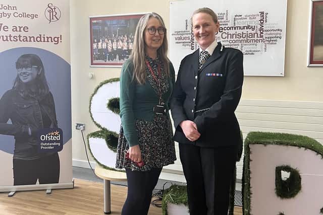 Merseyside Chief Constable Serena Kennedy with her former St John Rigby College teacher Gillian York