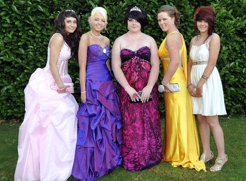 Pupils from St Edmund Arrowsmith High School at their High school prom held at Holland Hall.,Orrell 2009.
from left, Charlotte Mayes, Rebecca Williams, Kate Owen, Nikita Lee and Jade Boffey.