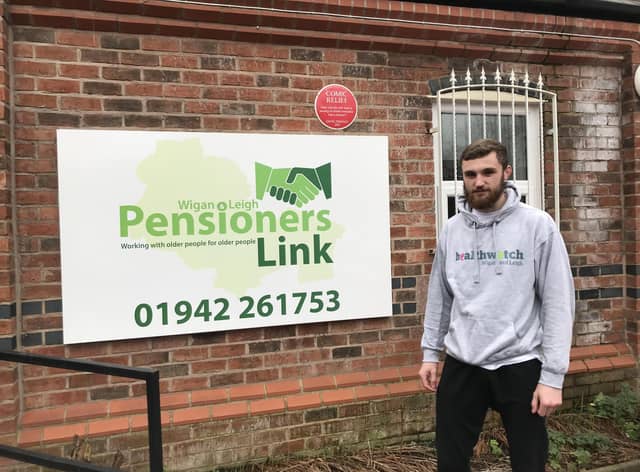 Healthwatch Wigan and Leigh engagement officer George Sharp on a visit to Pensioners Link