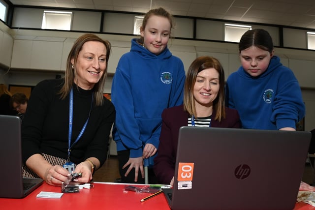 Digital Leaders from Year Five and Year Six pupils at Winstanley Community Primary School, Wigan, host teachers from different primary schools in the Wigan borough and run a computer coding training session about Micro:bits and how to get started with a free starter kit.