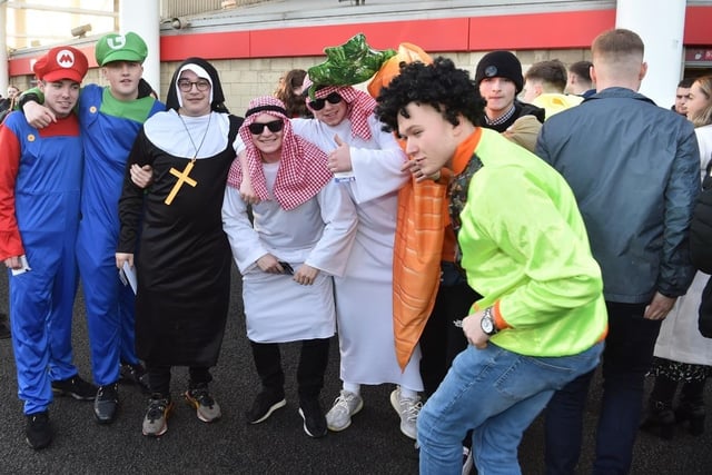 Latics fans in fancy dress at Middlesbrough