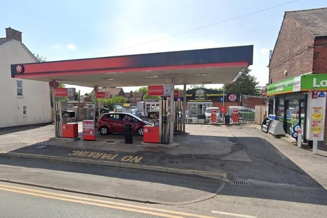 Petrol costs 142.9p at the Texaco filling station on Wigan Road, Leigh