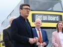 GM Mayor Andy Burnham at the Stagecoach Wigan depot in Ashton-in-Makerfield in August when there was a month to go until the launch of the Bee Network and franchised bus service for the city region