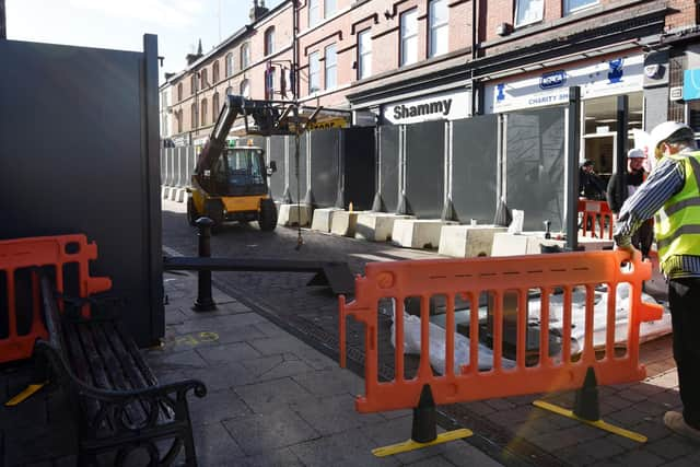 Hoardings and fences are going up around The Galleries