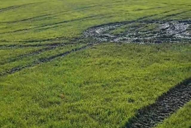 The freshly churned up Dootson's Park pitch
