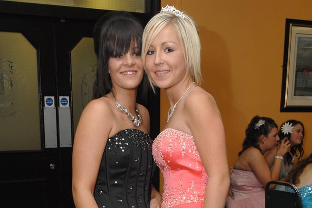 Hawkley Hall High School Leavers' Ball, Haydock Park Racecourse.
Misha Lavin and Kayleigh Palmer.