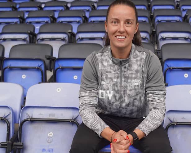 Danielle Young gets used to her new surroundings at the Brick Community Stadium