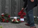 Tributes at last year's service to commemorate the Pretoria Pit disaster